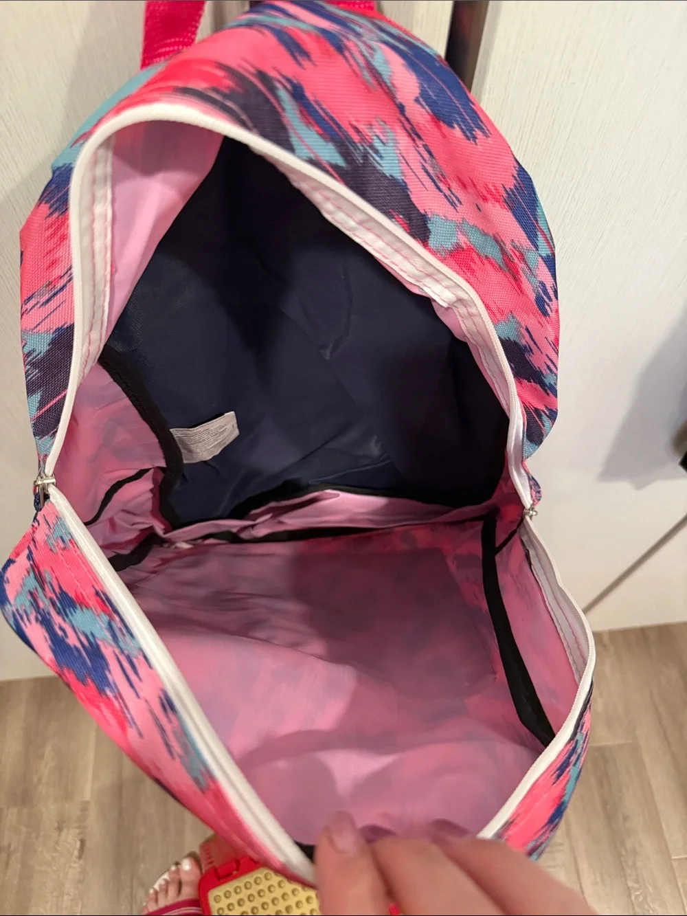 Printed Pink Multi-Color Kids Backpack